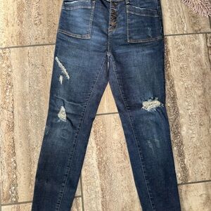 Judy Blue Size 9 distressed medium wash skinny jeans